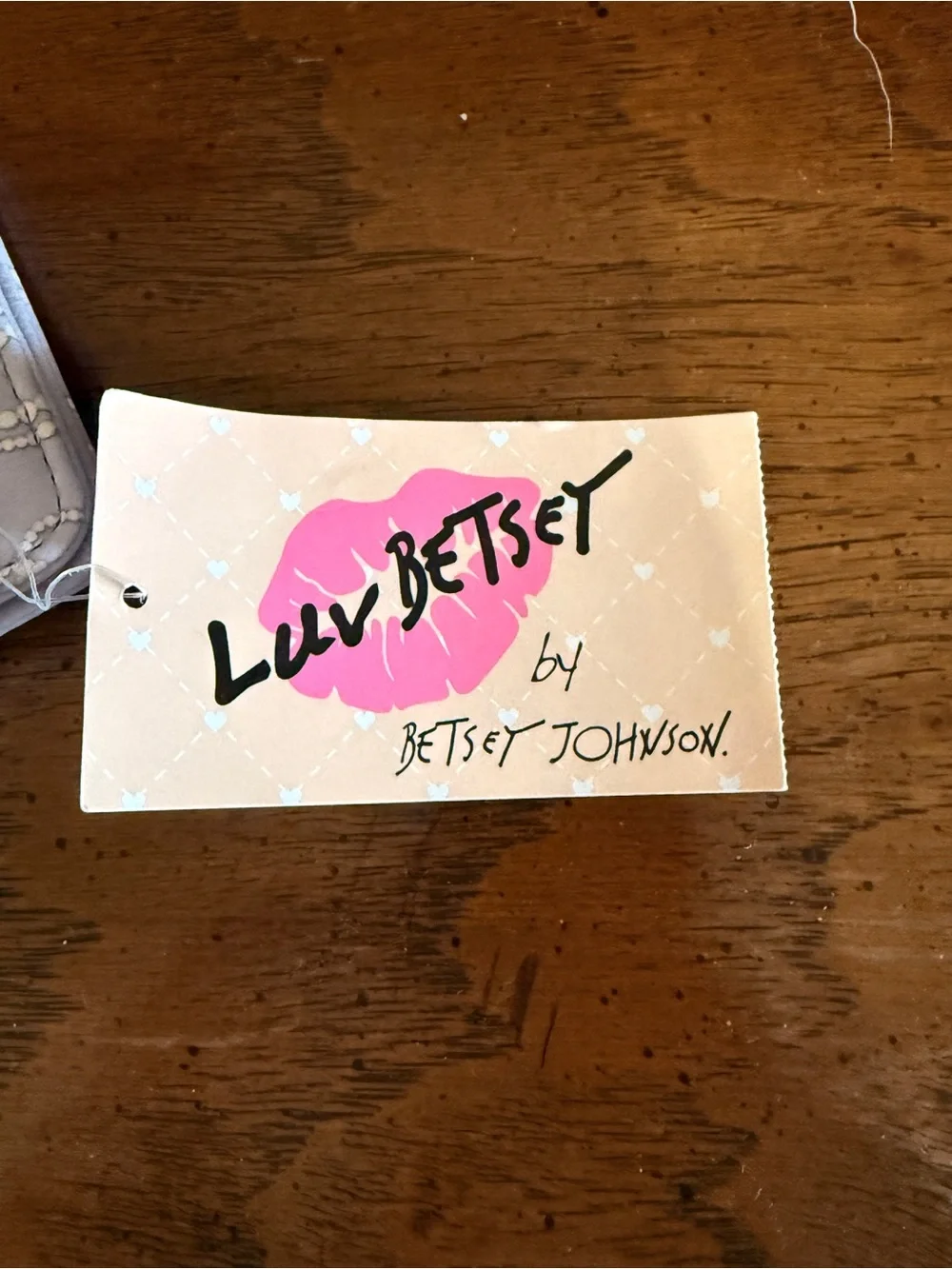 Luv Betsey Johnson Lavender Bifold Heart & Bows Print Girly Wallet NEW WITH TAGS